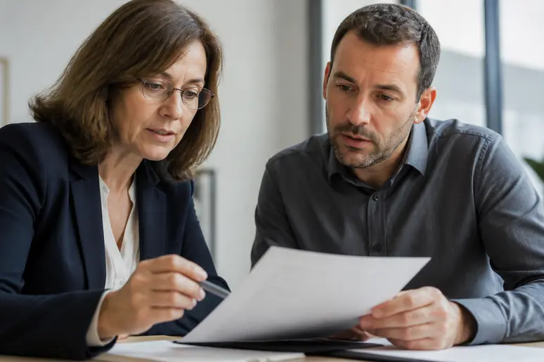 Conseiller financier et chauffeur de taxi discutent du financement pour le prix-licence-taxi.