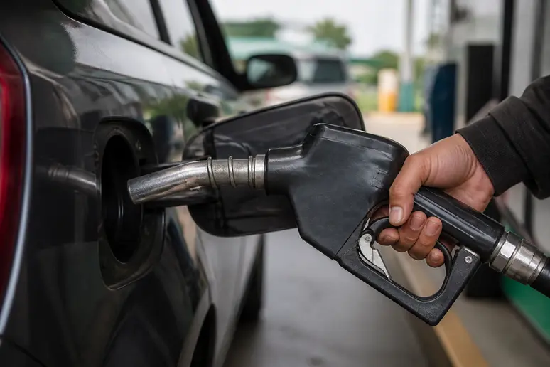 Pistolet de pompe à carburant dans une station-service proposant le diesel excellium